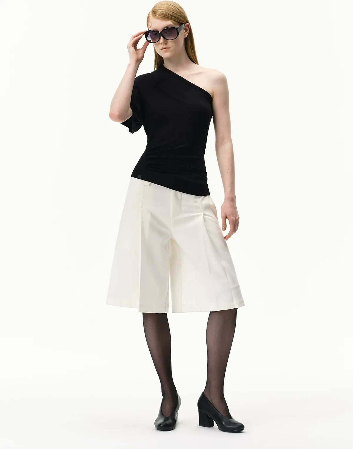 Pleated Bermuda Shorts