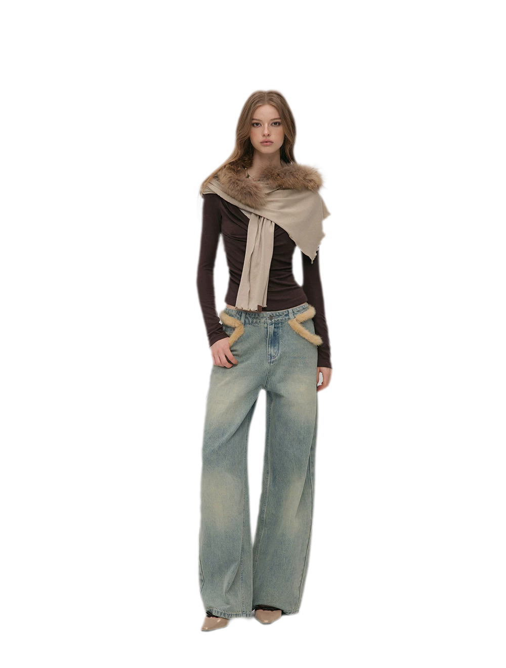 Vintage Washed Wide-Leg Jeans