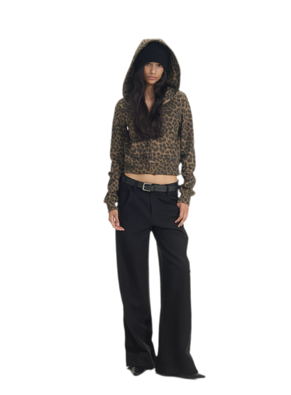 Low-Waist Wide-Leg Suit Trousers
