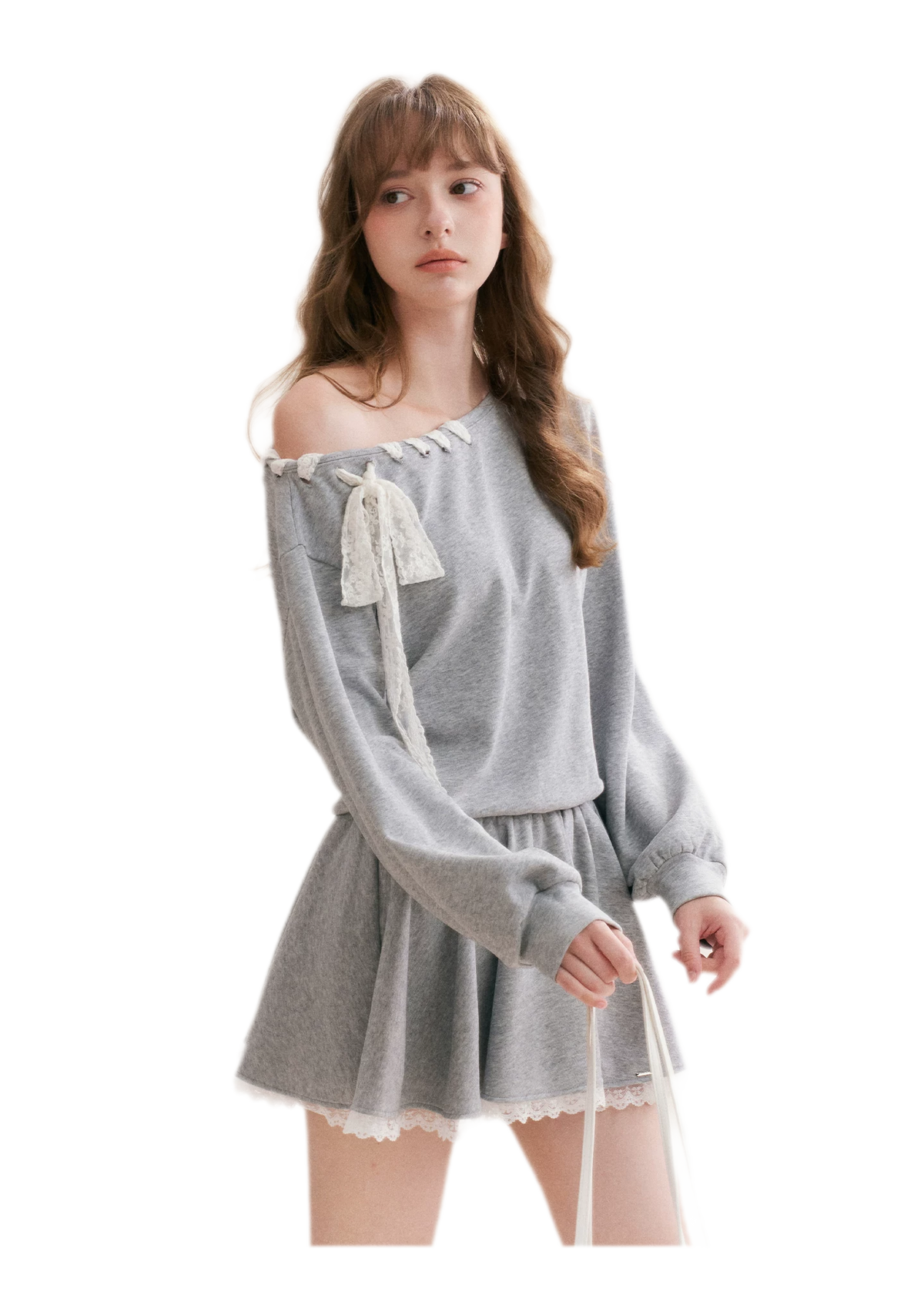 Lace Trim Off-Shoulder Dress
