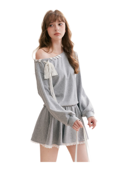 Lace Trim Off-Shoulder Dress