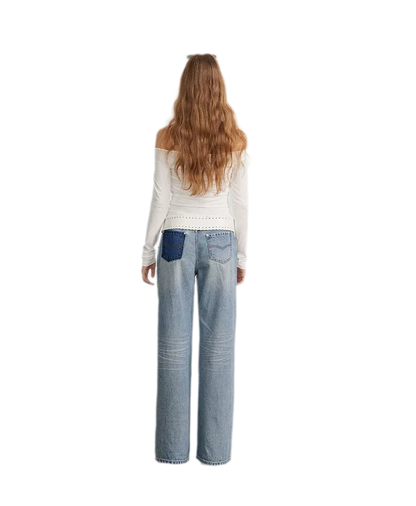Draped Off-Shoulder Long-Sleeve Top