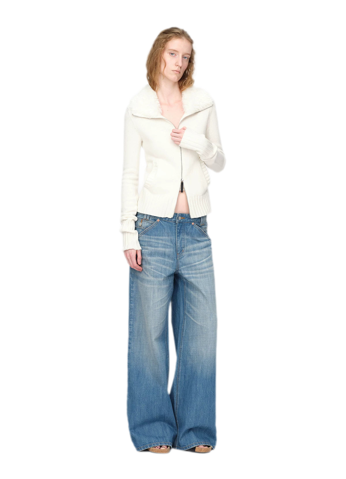 Wool Ribbed Fitted Cardigan