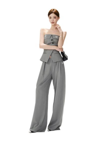Structured Wide-Leg Suit Set