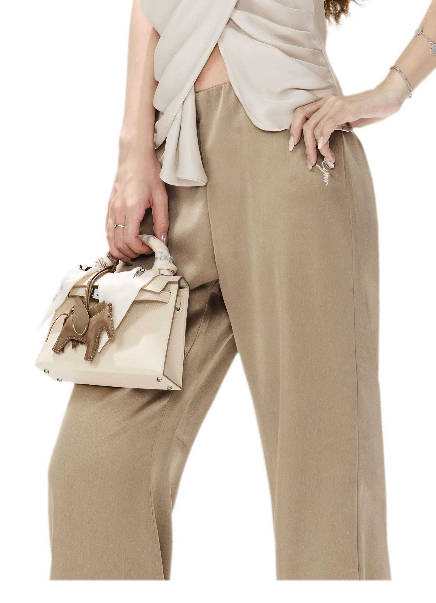 CYNR Satin Drape Flare Pants – view 11