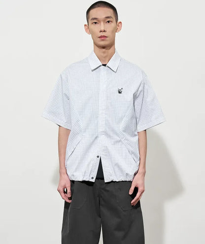 Structured Plaid Short-Sleeve Shirt