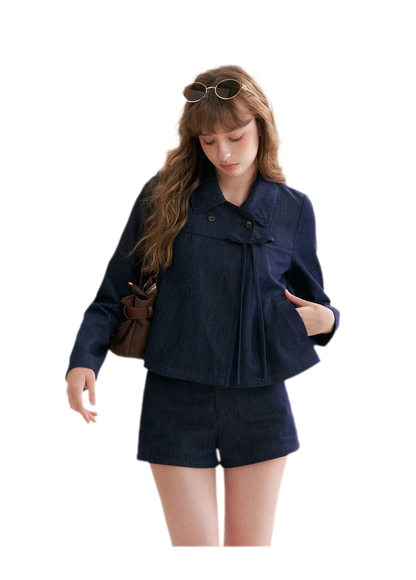 Lyocell Cotton Bow Denim Set
