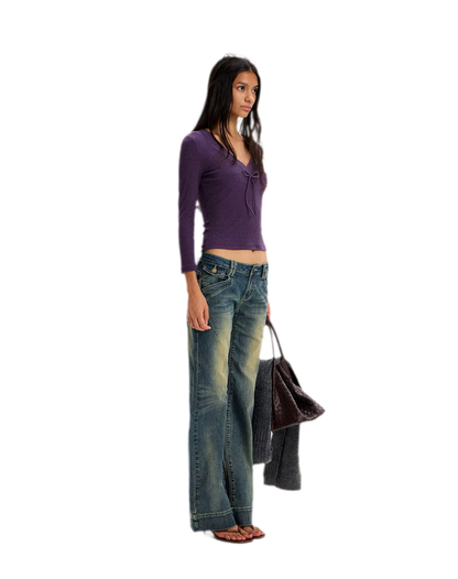 Vintage Washed Flared Jeans