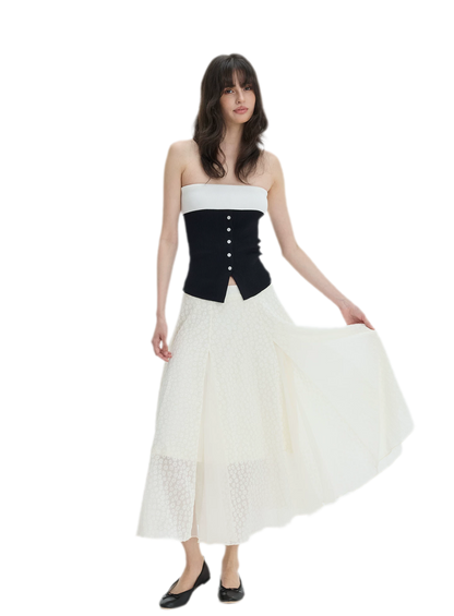 French Colorblock Bandeau Top