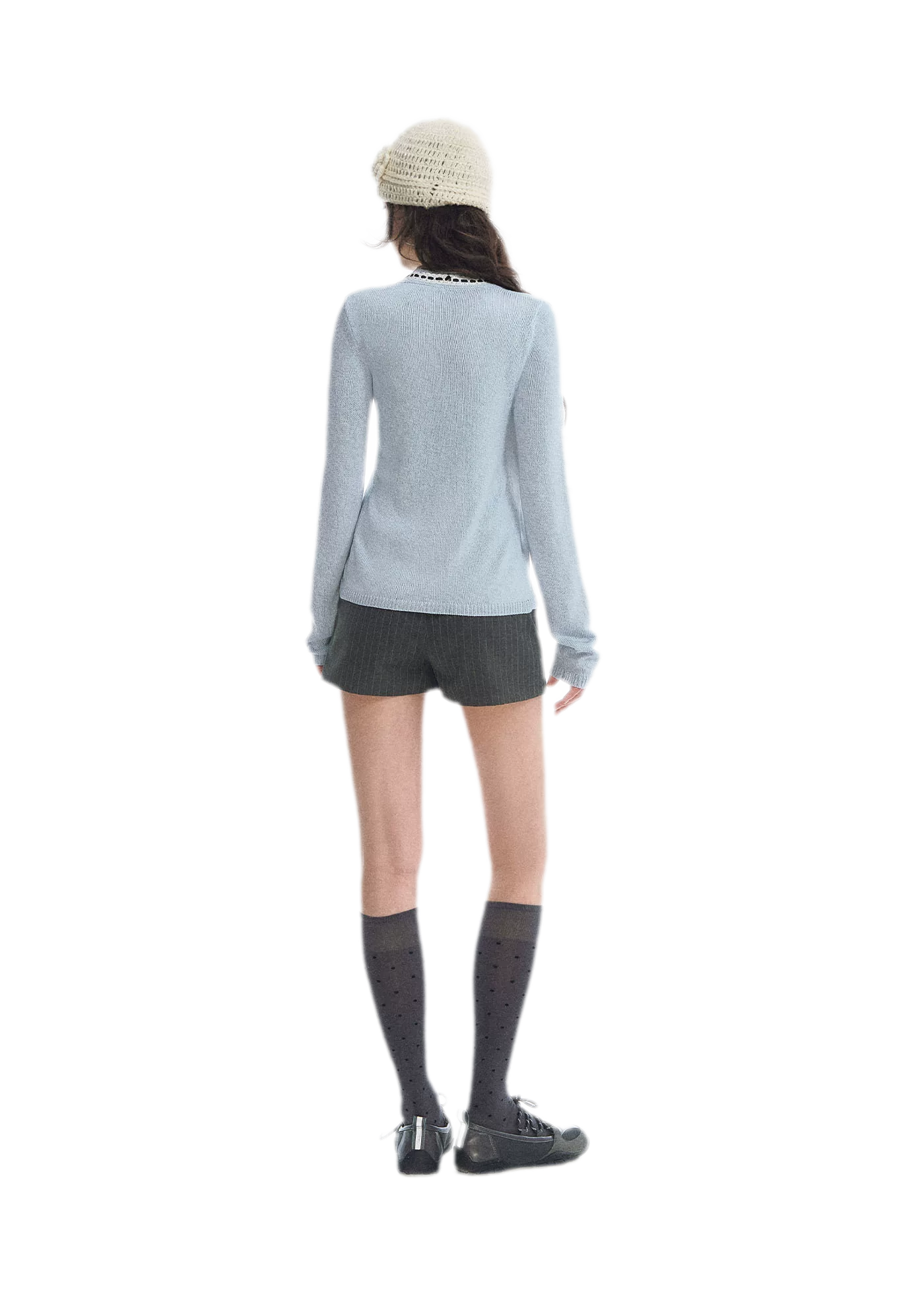 Fine Knit Contrast Trim Cardigan