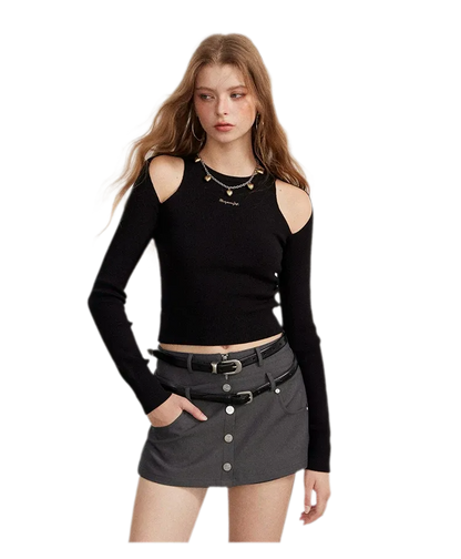 Cutout Slim-Fit Knit Top