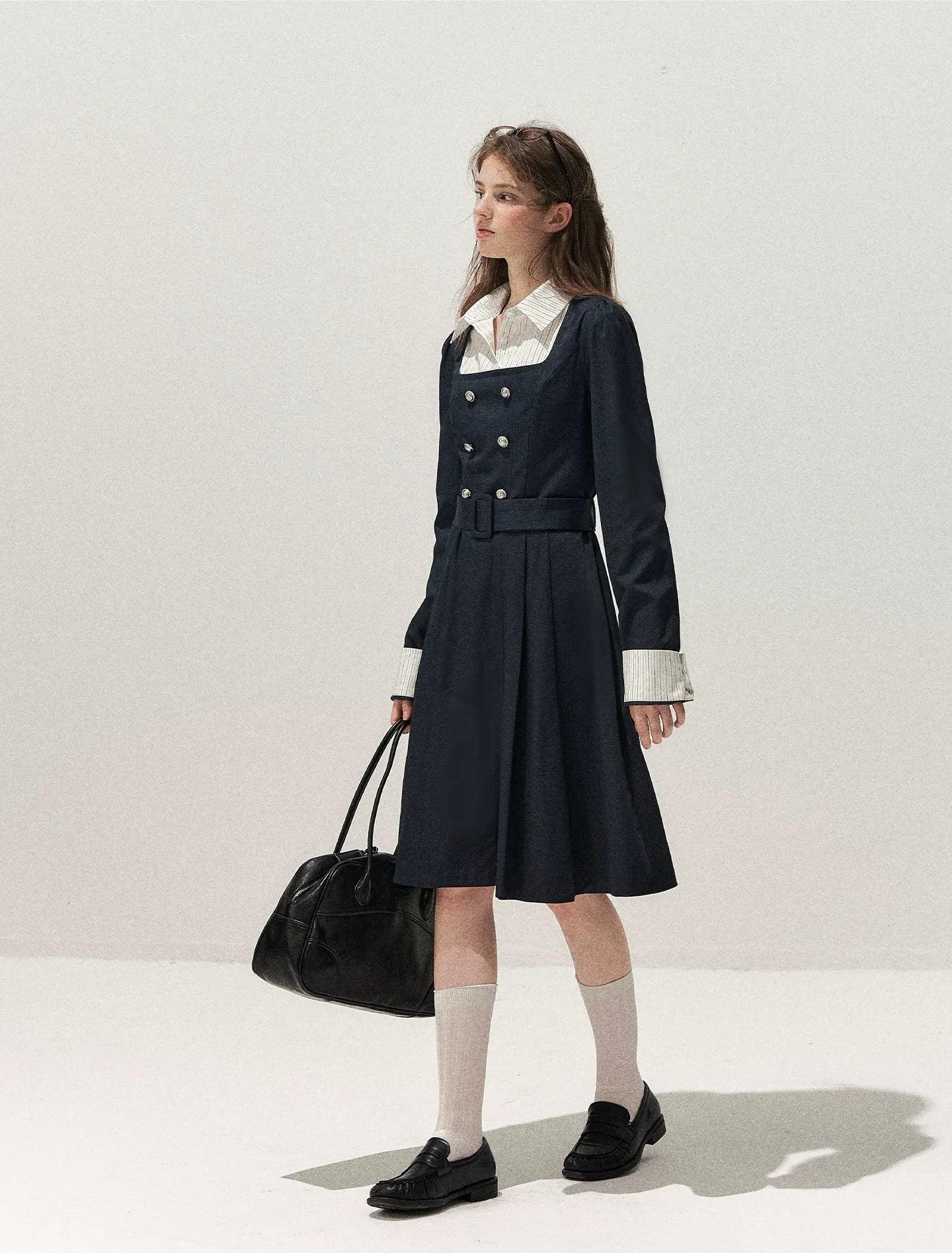 Vintage Trench Collar Dress