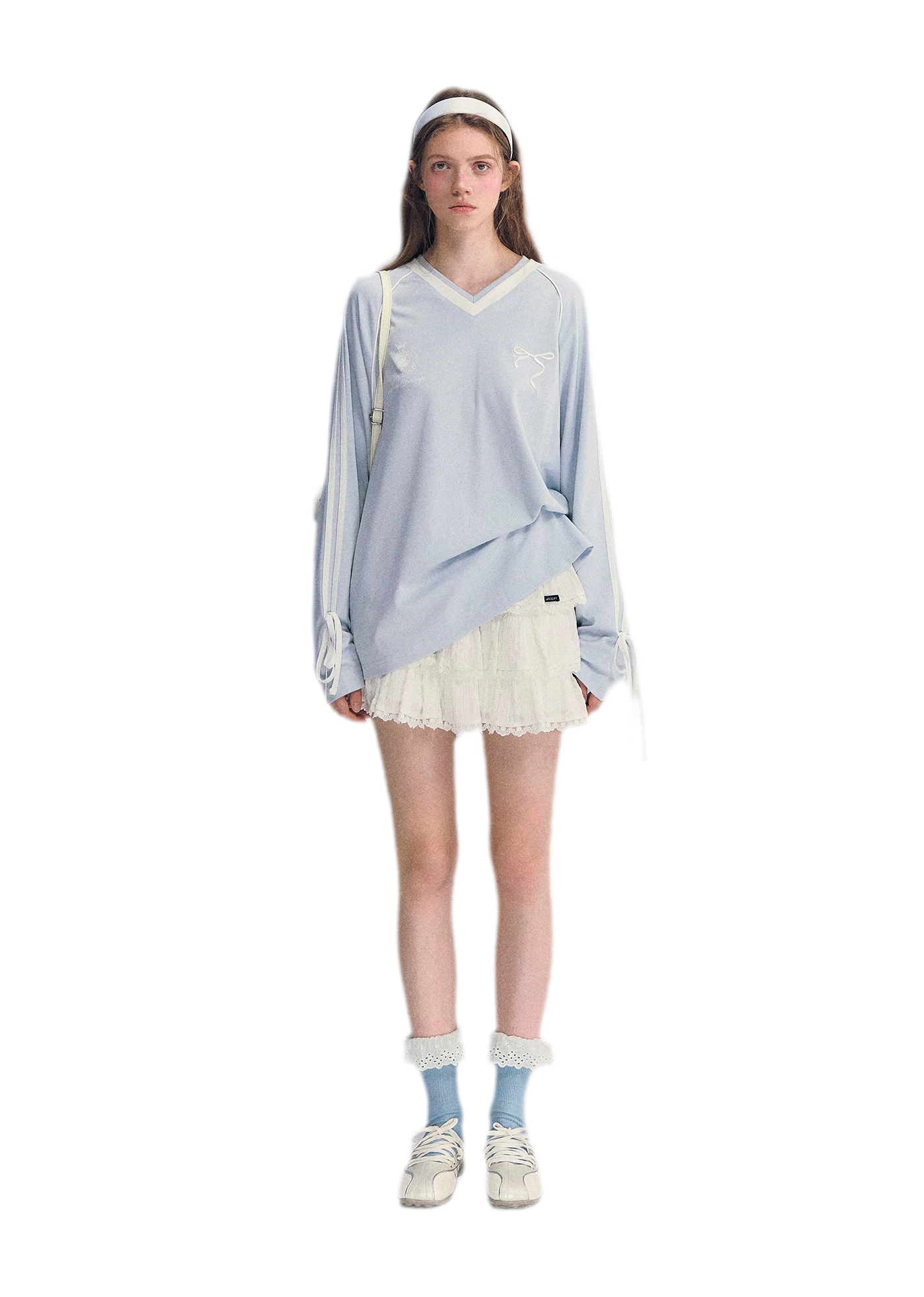 Colorblock Bow Embroidered Tee