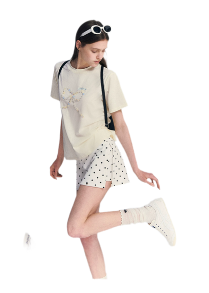 Polka Dot A-line Skort