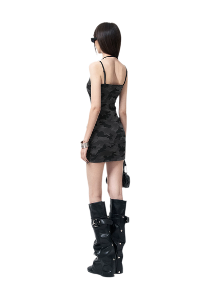 Camouflage Rhinestone Dress