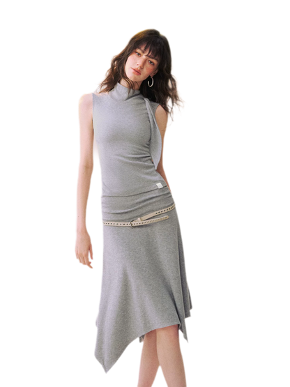 Draped Tie Top &amp; Skirt Set