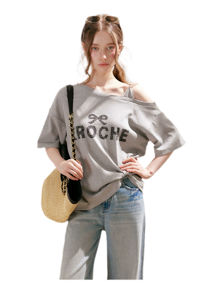Off-Shoulder Logo T-Shirt