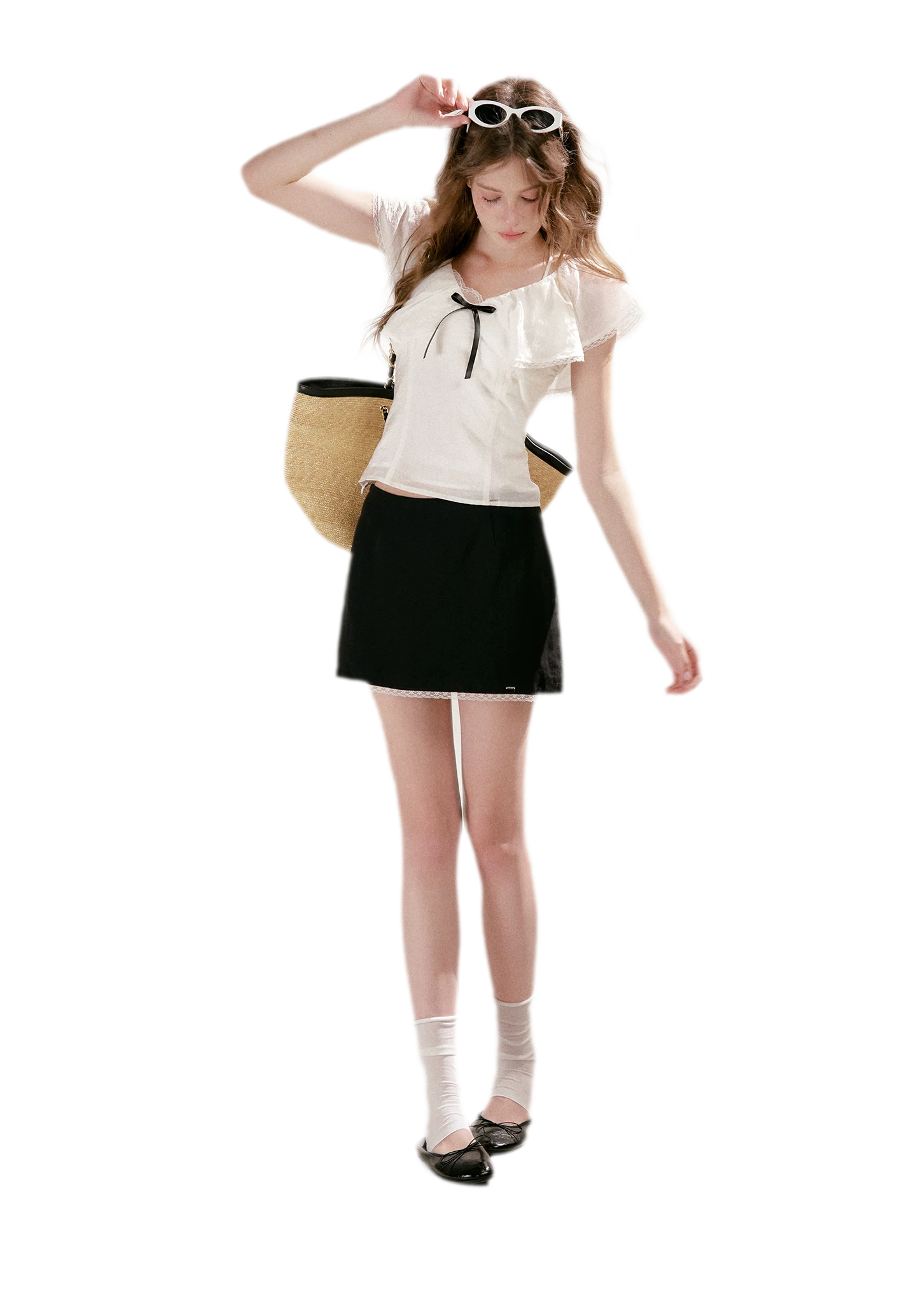 Lace Trim A-Line Mini Skirt