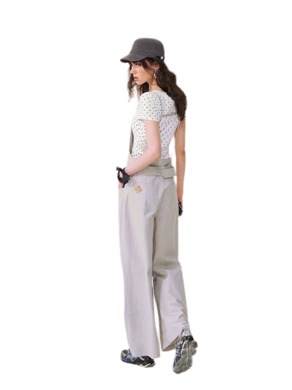 Relaxed Straight Bib Pants