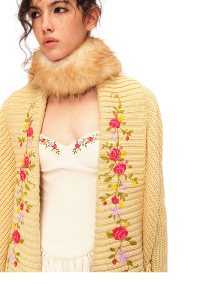 Bộ cardigan dệt kim thêu