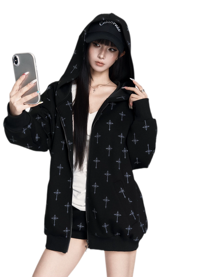 Printed Hooded Trackwear Set