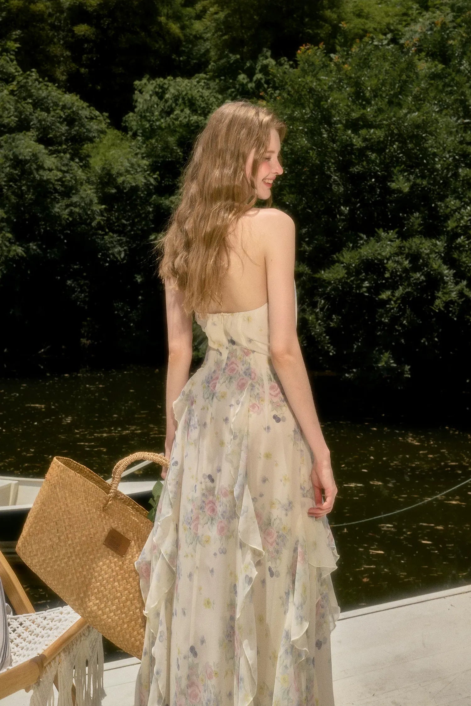 Blossom Ruffle Halter Dress