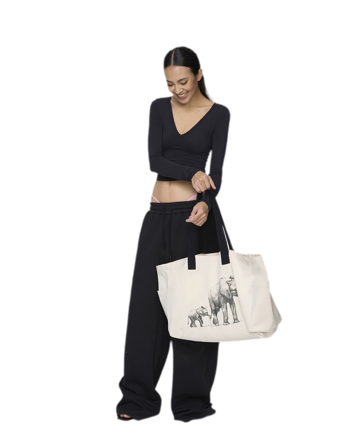 Canvas Elephant Tote Bag