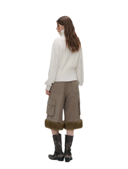 Waffle Knit Toggle Collar Cardigan