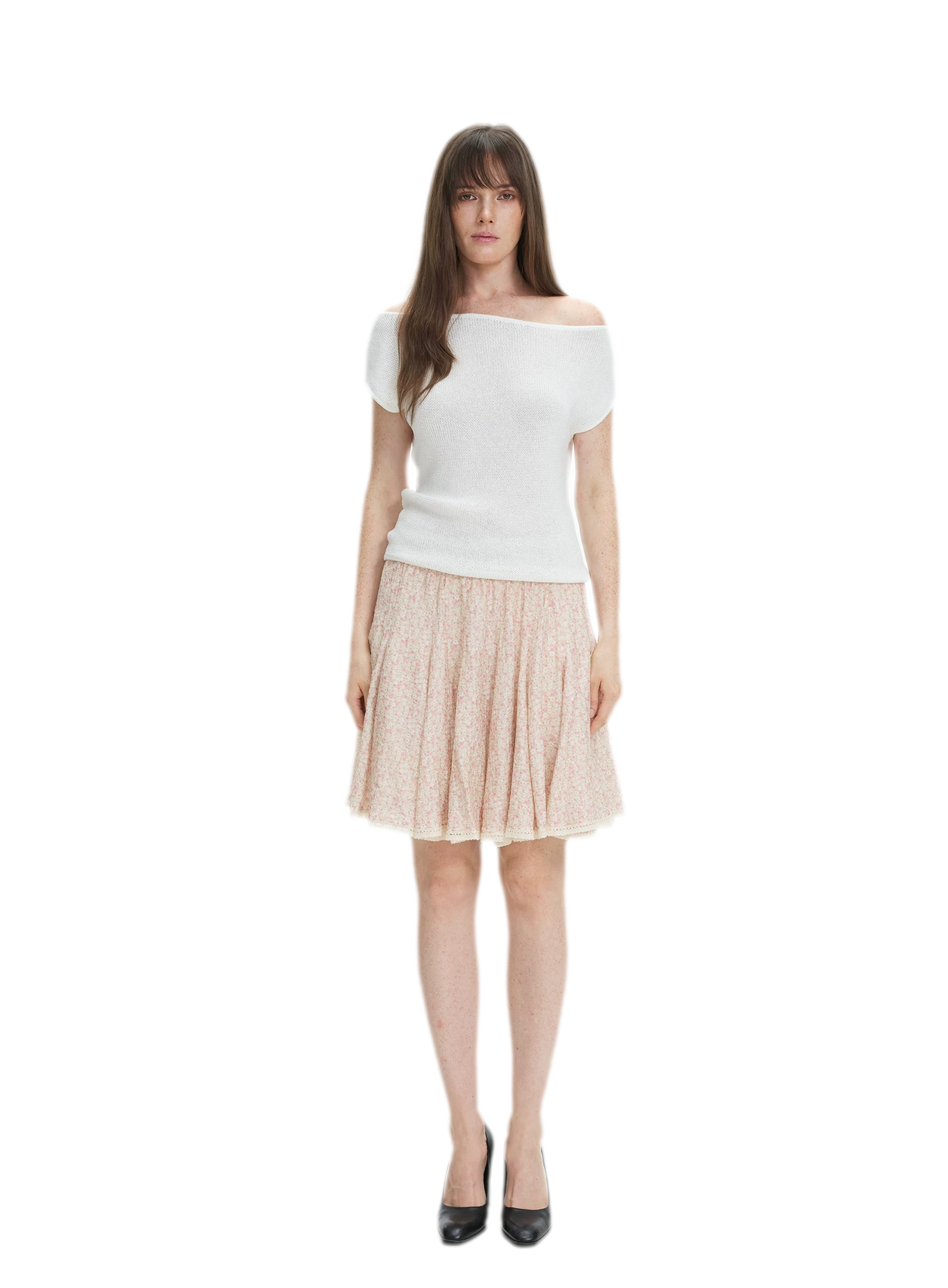 Floral Lace Midi Skirt