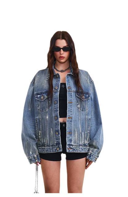 Cross Statue Denim Jacket
