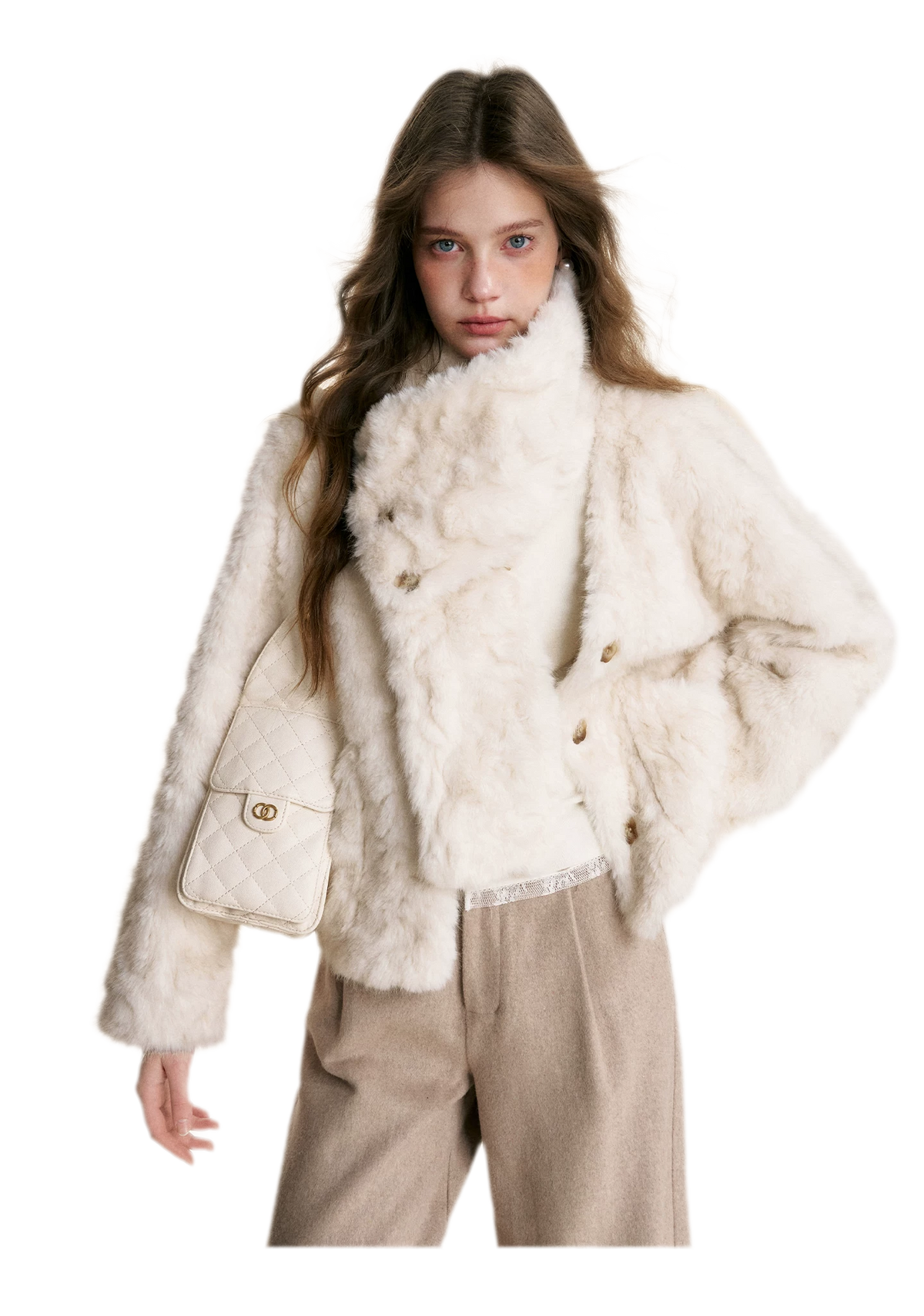 Detachable Scarf Plush Jacket