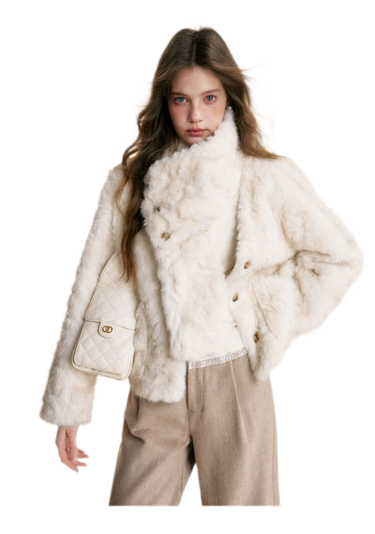 Detachable Scarf Plush Jacket