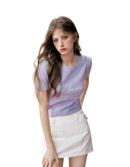 Colorblock Wool Knit Tee