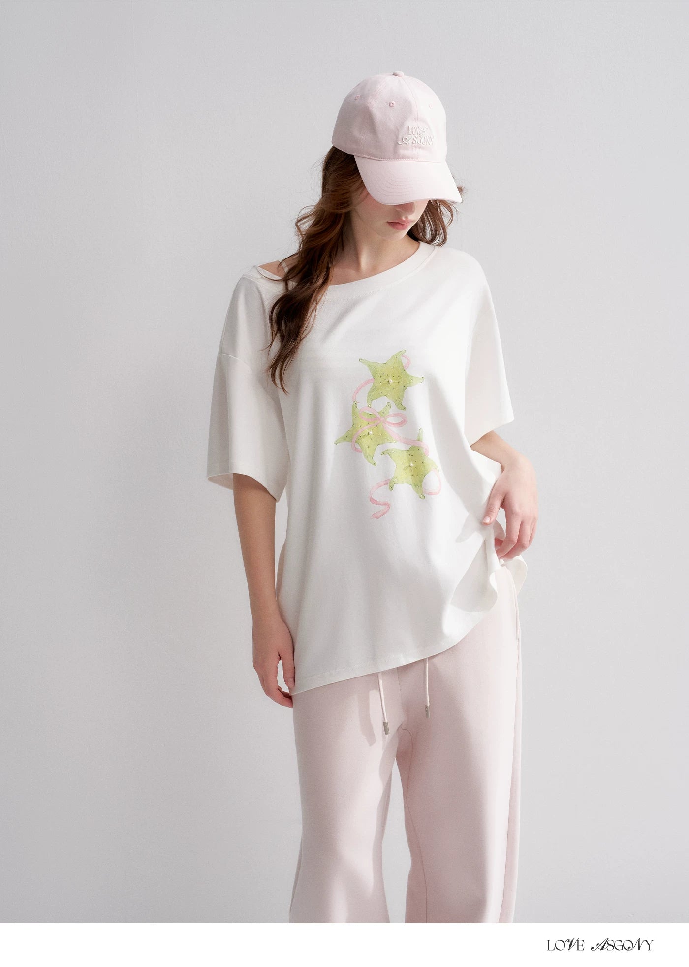 Asymmetrical Starfruit Print T-shirt