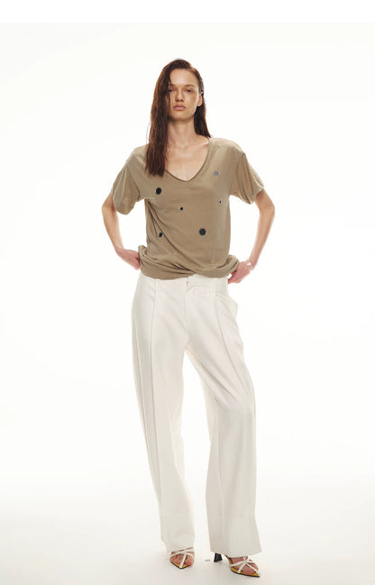 Relaxed Stylish V-Neck Short Sleeve T-Shirt