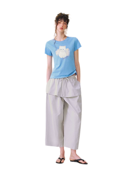 Layered Skirt Balloon Pants