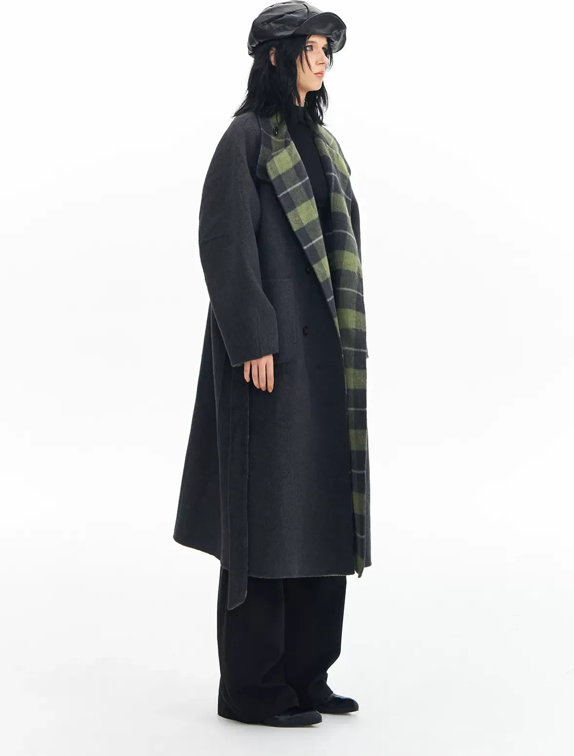 Wool Reversible Wrap Coat