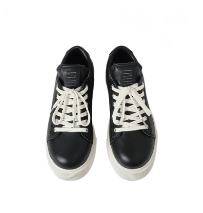 Sculptural Leather Thick-Soled Sneakers