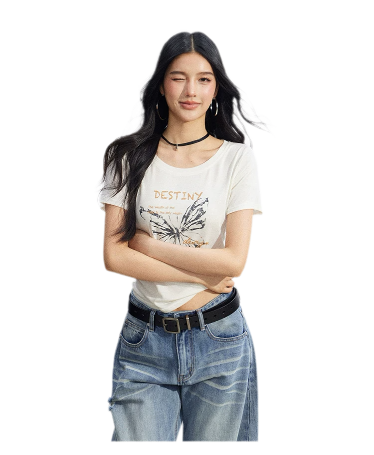 Butterfly Ruched Tee