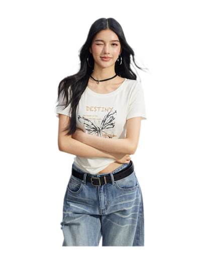 Butterfly Ruched Tee