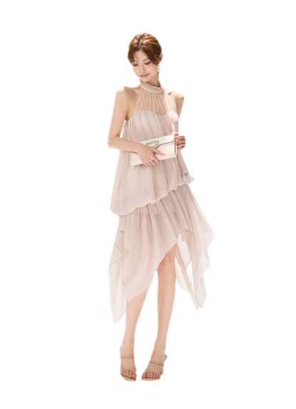 CYNR Pearl Halter Midi Dress – view 12