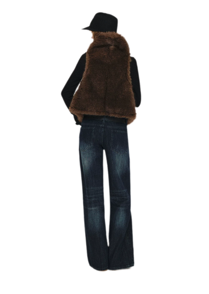 Plush Faux Fur Cropped Vest