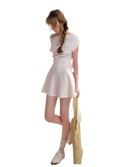 Romantic French Off-Shoulder Short Dress
