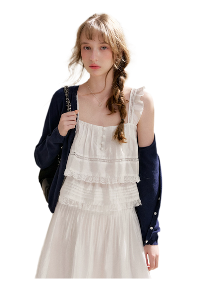 Lace Edge Camisole and Skirt Set