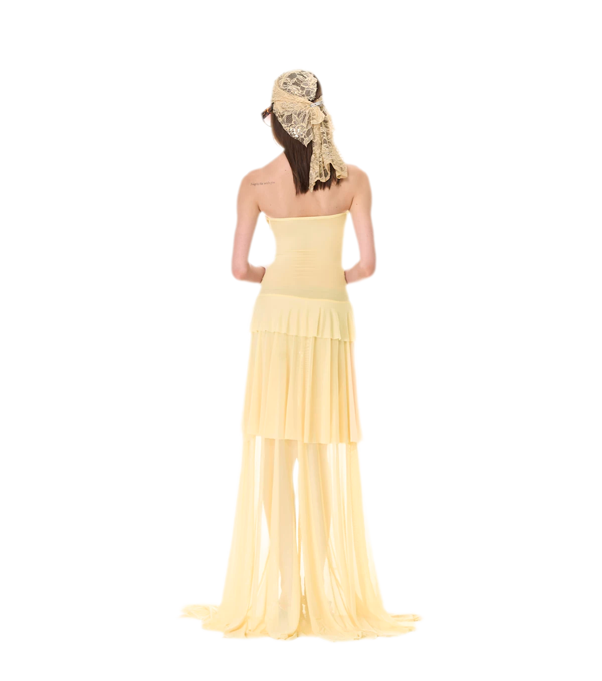 Lace Halter Slit Dress