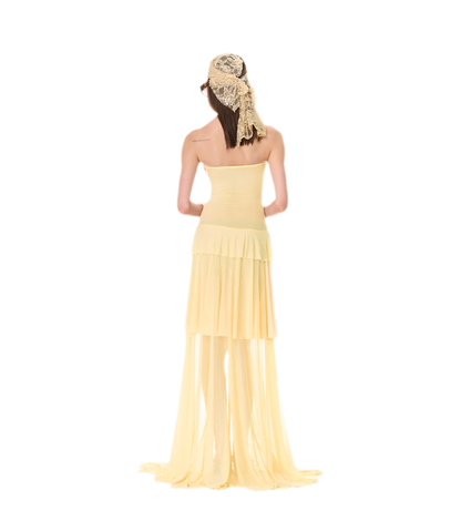 Lace Halter Slit Dress
