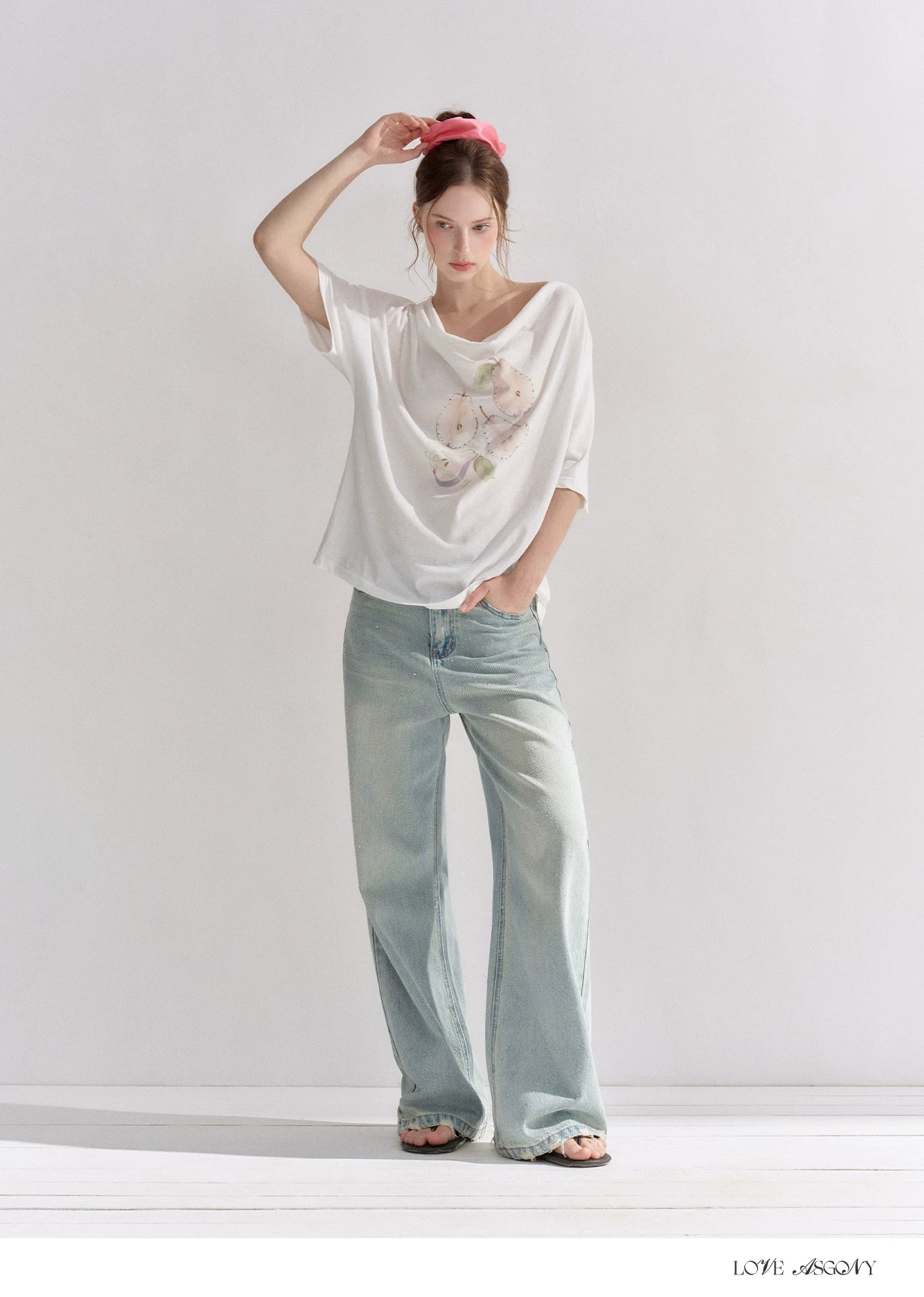 Starry Crystal Wide-Leg High-Waist Jeans