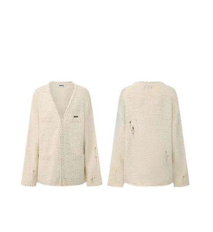 Three-Dimensional Jacquard Cardigan