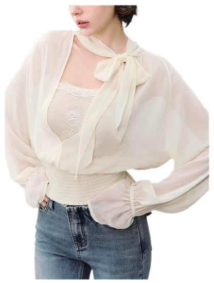 Reversible Chiffon Tie Blouse