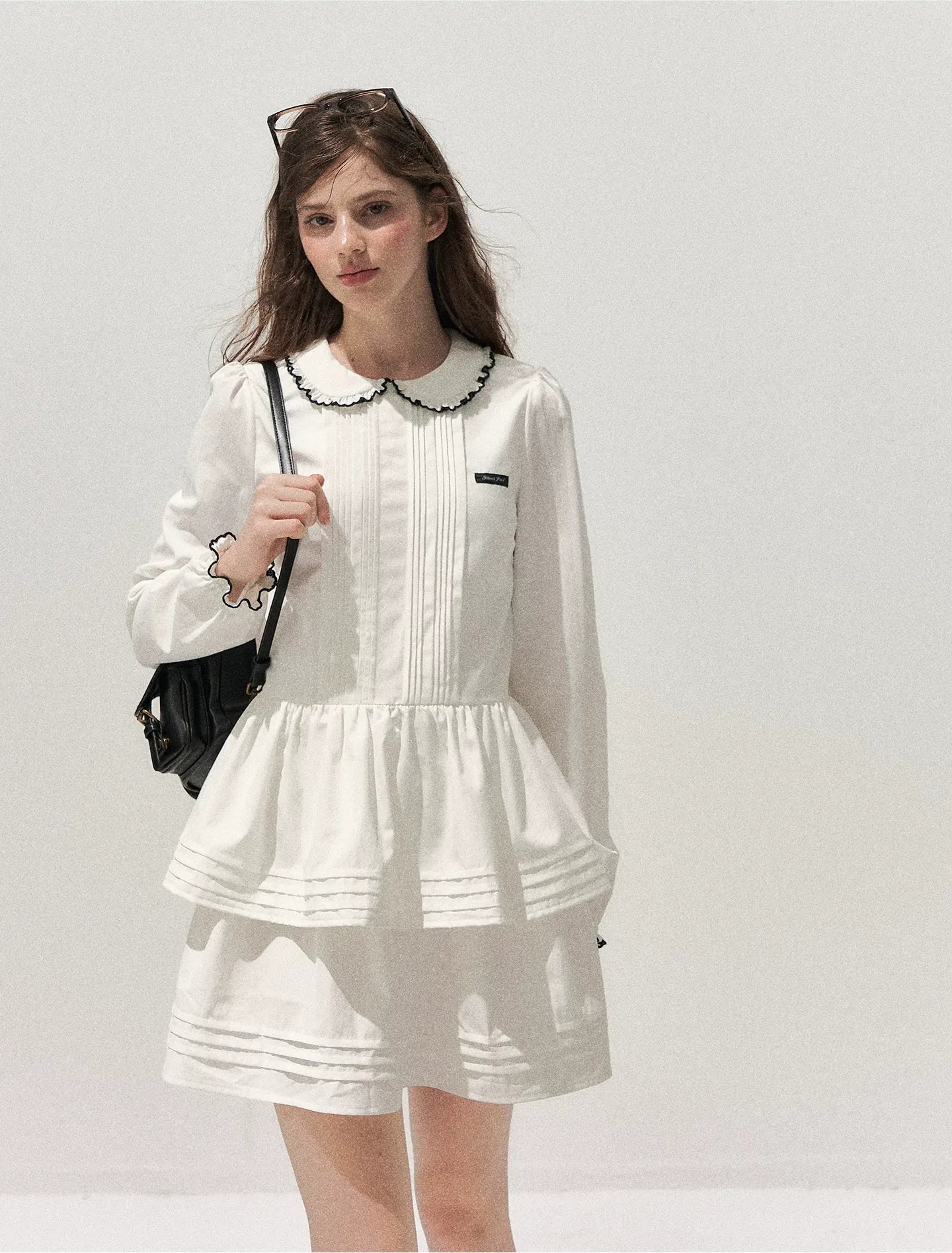 Pleated Peter Pan Collar Dress